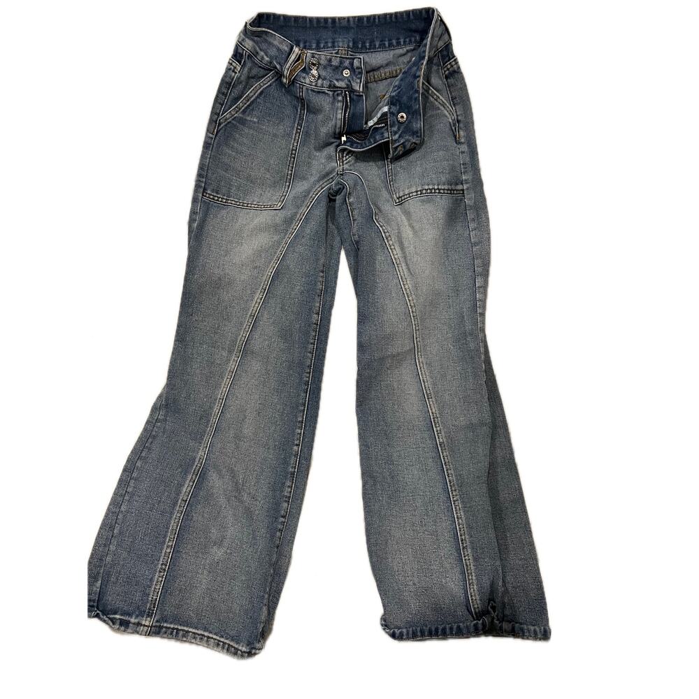 Shein Mid Rise Baggy Wide Leg Jeans Womans 2 25x30